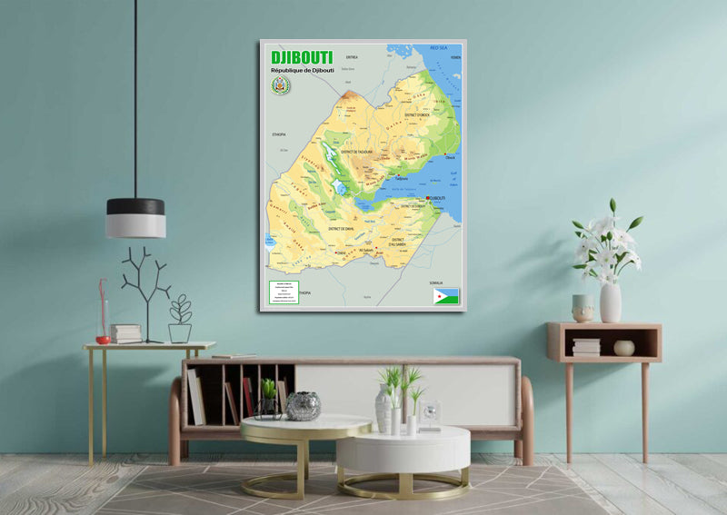 Physical Map of Dijibouti - The Oxford Collection