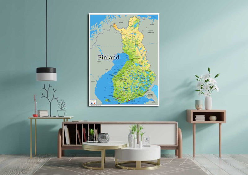 Physical Map of Finland - The Oxford Collection