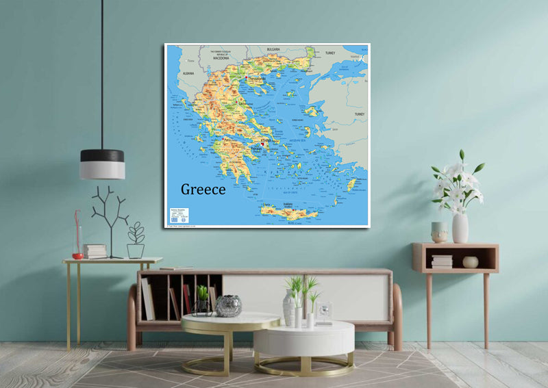 Physical Map of Greece - The Oxford Collection