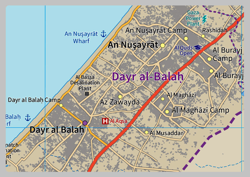 The Gaza Strip Physical Map