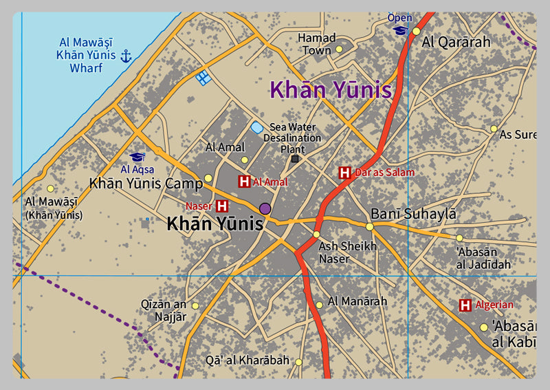 The Gaza Strip Physical Map