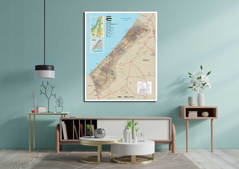 The Gaza Strip Physical Map