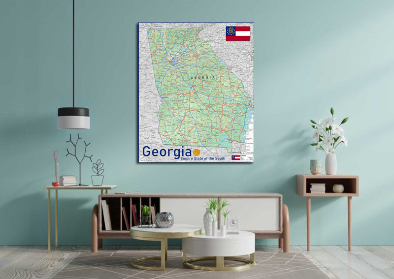 Georgia Physical State Map | I Love Maps