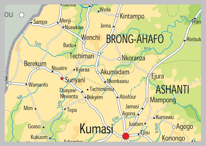 Ghana Physical Map