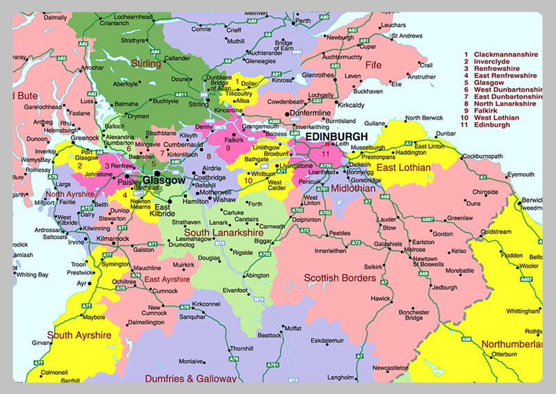 Detailed United Kingdom Political Wall Map