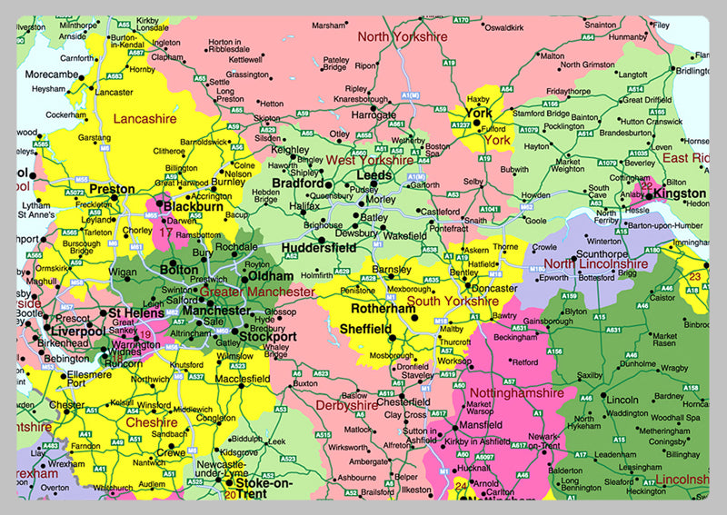 Detailed United Kingdom Political Wall Map