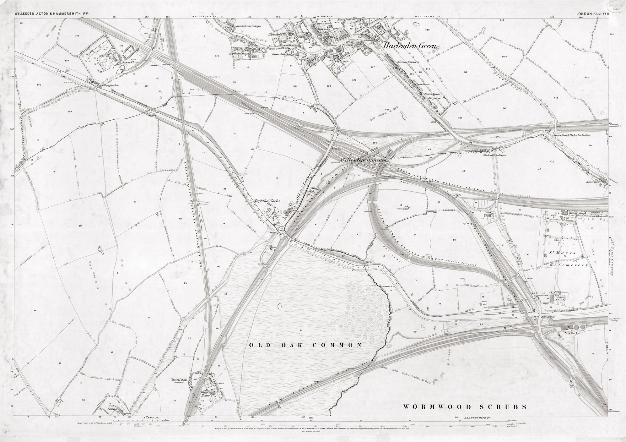 London 1872 Ordnance Survey Map - Sheet XXII - Harlesden Green– I Love Maps