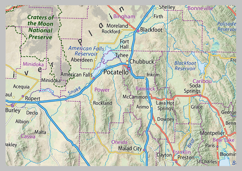 Idaho Physical State Map