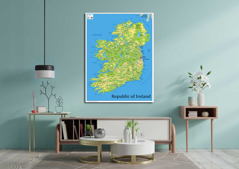 Physical Map of Ireland - The Oxford Collection