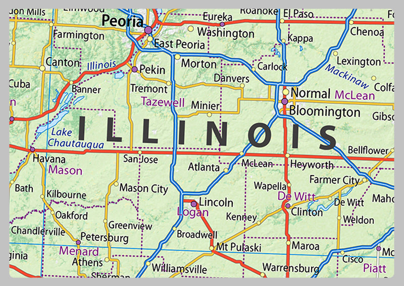 Illinois Physical State Map