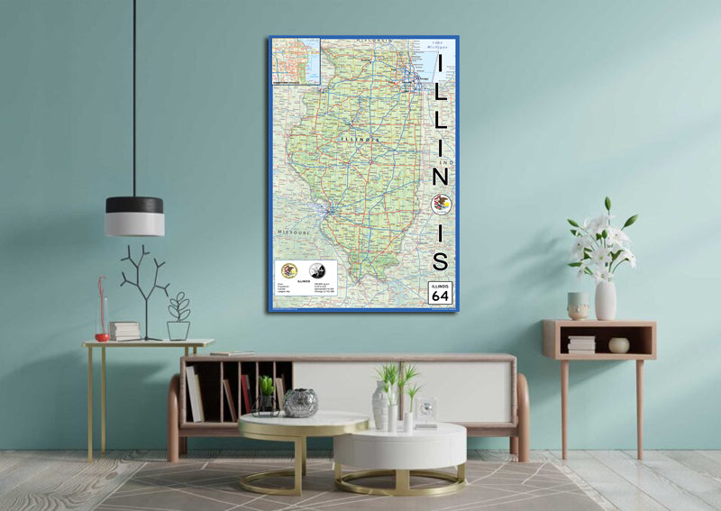 Illinois Physical State Map