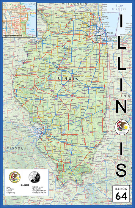 Illinois Physical State Map– I Love Maps