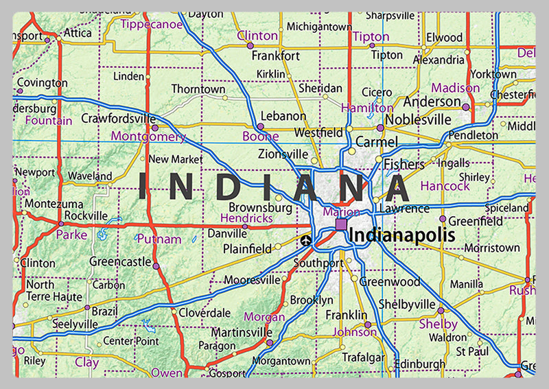 Indiana State Physical Map