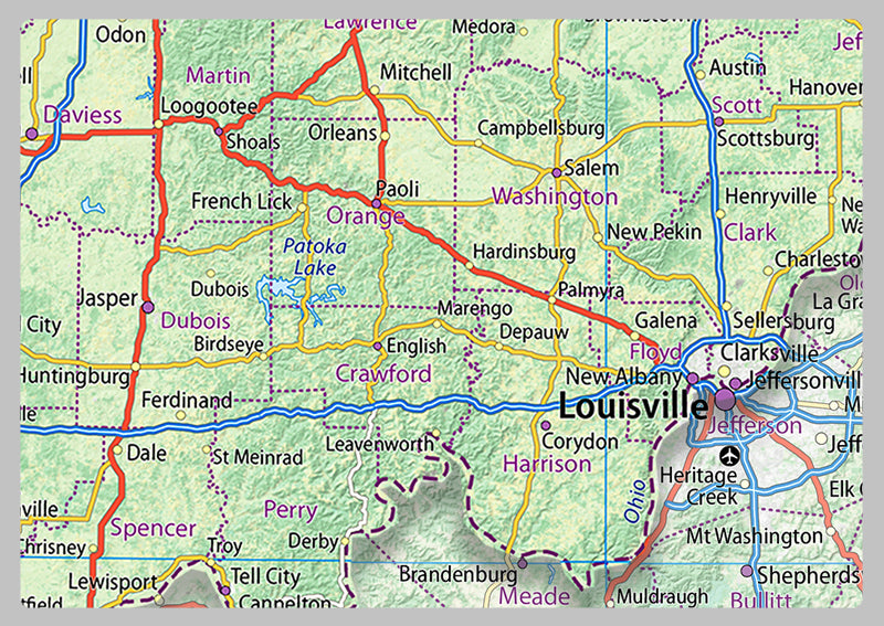 Indiana State Physical Map