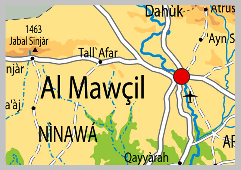 Physical Map of Iraq - The Oxford Collection