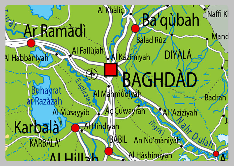 Physical Map of Iraq - The Oxford Collection