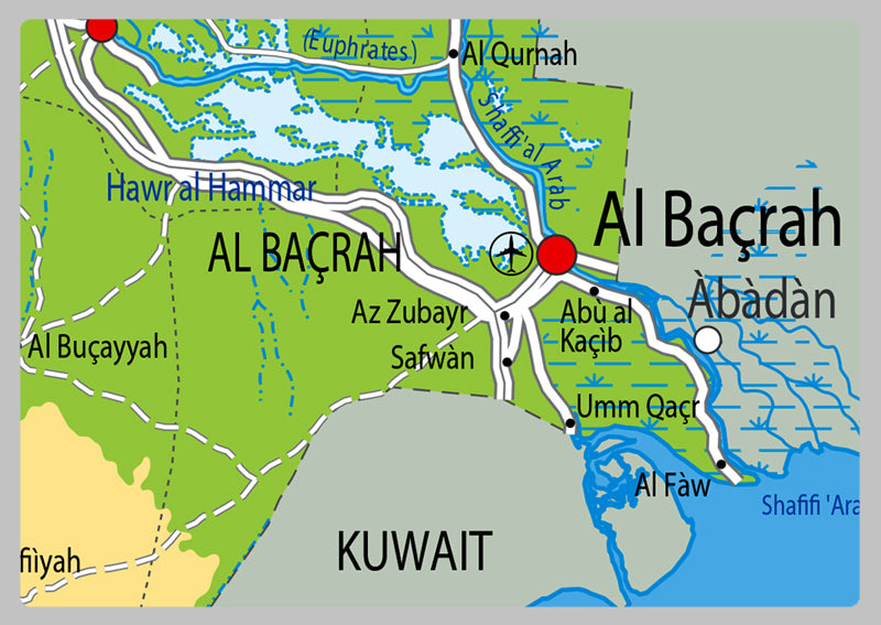 Physical Map of Iraq - The Oxford Collection