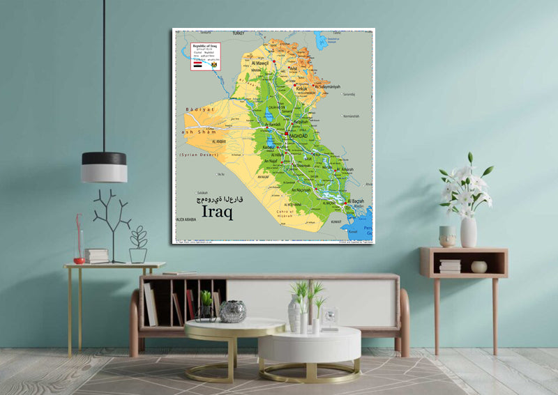 Physical Map of Iraq - The Oxford Collection