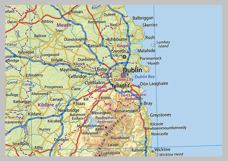 Detailed Physical Map of Ireland