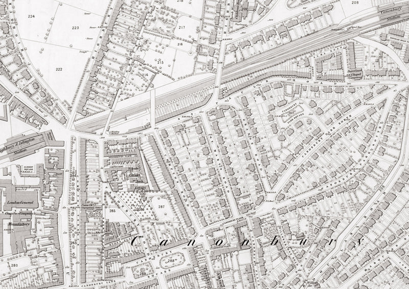 London 1872 Ordnance Survey Map - Sheet Xvii - Islington 