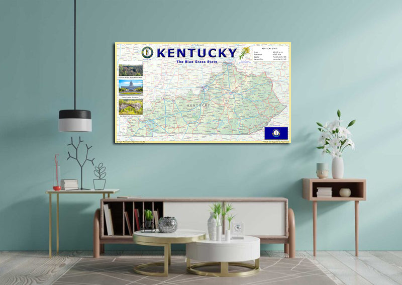 Physical Map of Kentucky