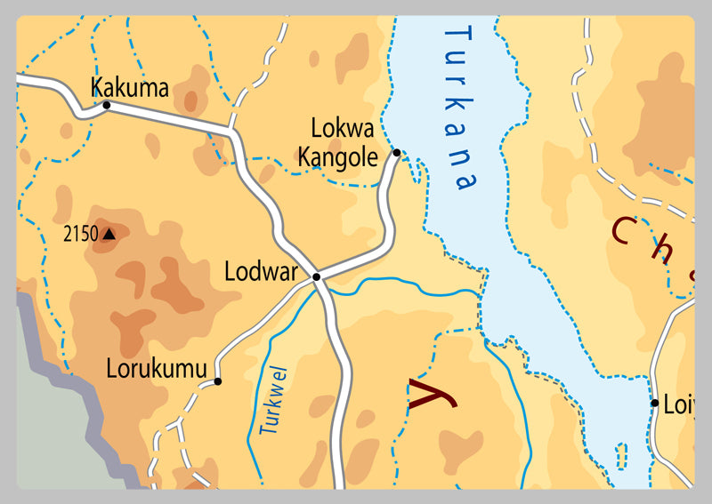 Physical Map of Kenya - The Oxford Collection