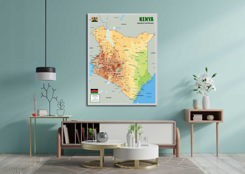 Physical Map of Kenya - The Oxford Collection