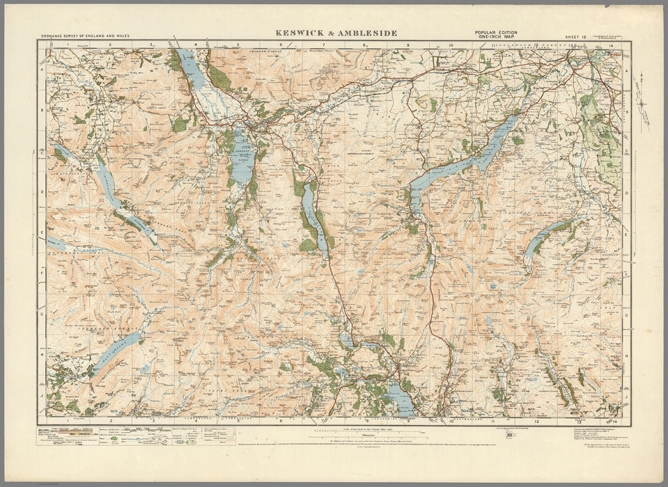 1920 Collection - Keswick & Ambleside Ordnance Survey Map