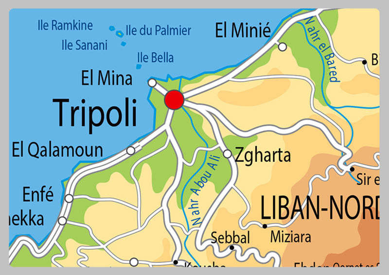 Physical Map of Lebanon - The Oxford Collection