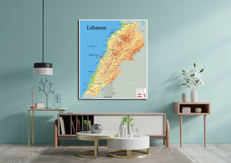 Physical Map of Lebanon - The Oxford Collection