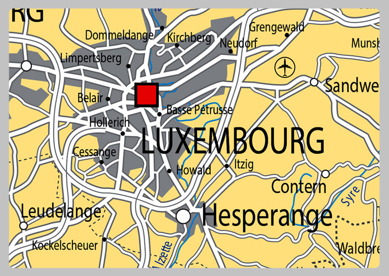 Physical Map of Luxembourg - The Oxford Collection