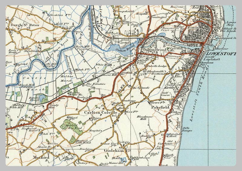 1920 Collection - Lowestoft & Waveney Valley Ordnance Survey Map