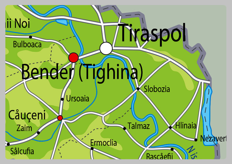 Physical Map of Moldova - The Oxford Collection