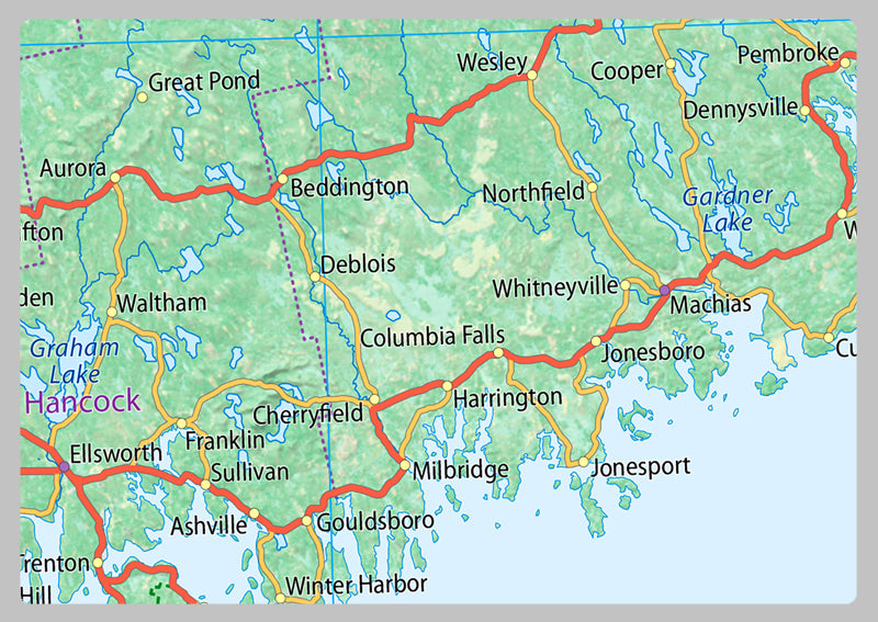 Maine Physical State Map