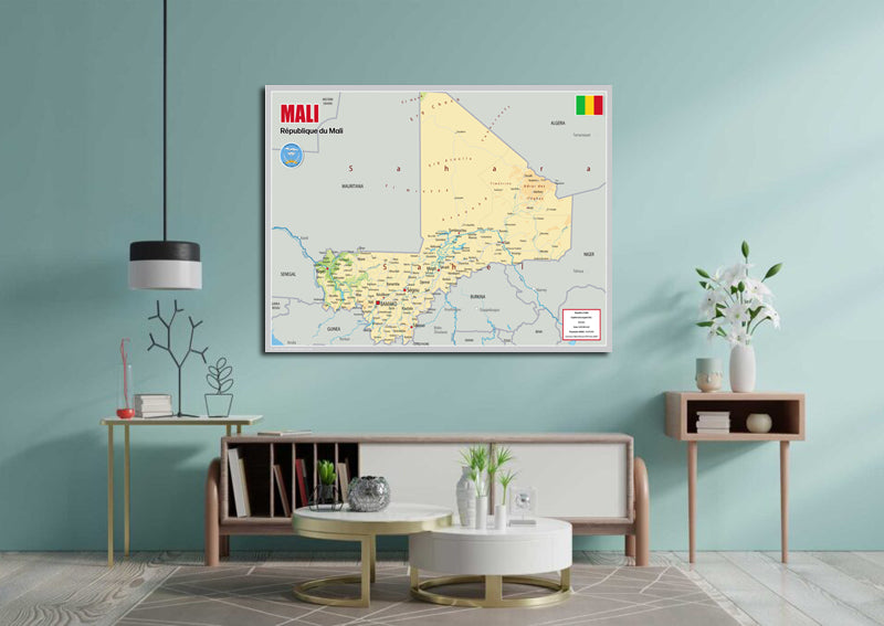 Physical Map of Mali - The Oxford Collection