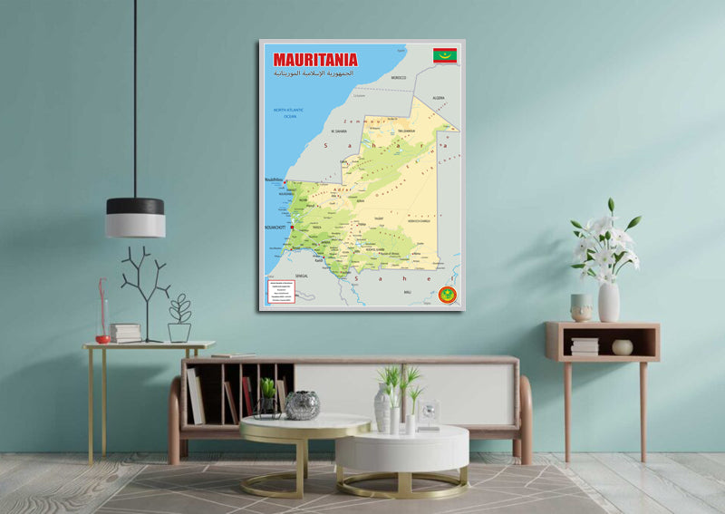 Physical Map of Mauritania - The Oxford Collection