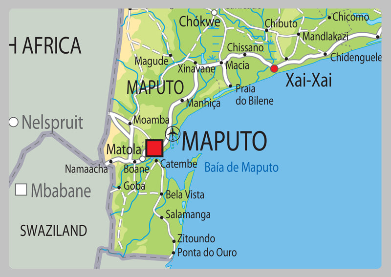 Mozambique Physical Map