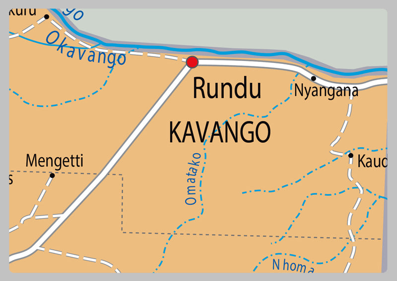 Physical Map of Namibia - The Oxford Collection