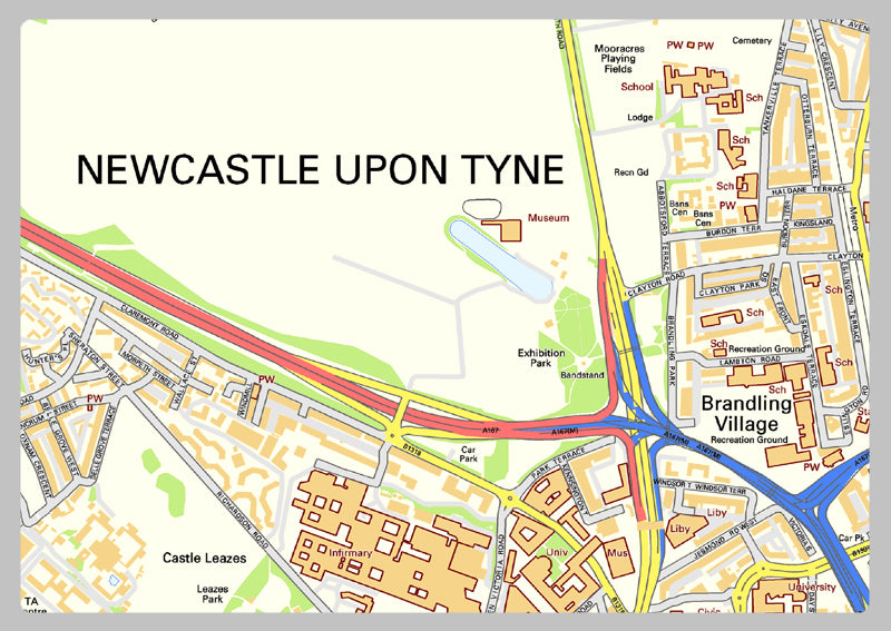 Newcastle City Centre Street Map