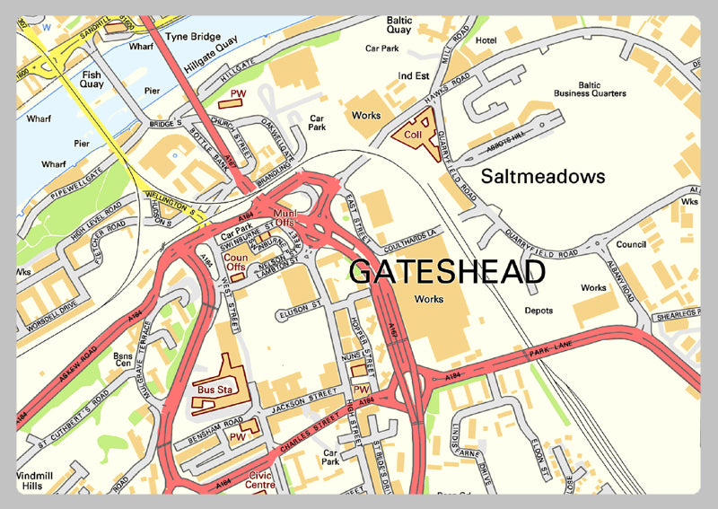 Newcastle City Centre Street Map