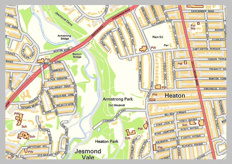 Newcastle City Centre Street Map