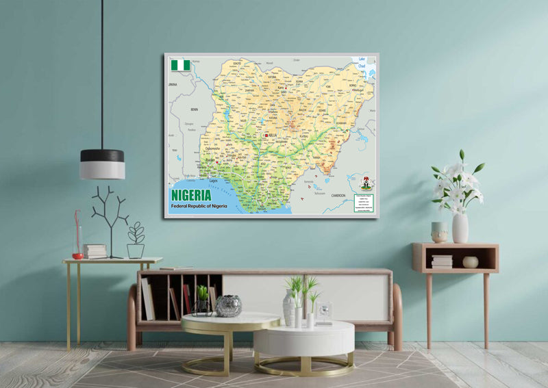 Physical Map of Nigeria - The Oxford Collection