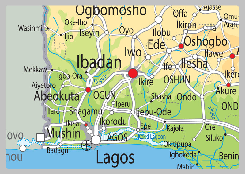 Nigeria Physical Map