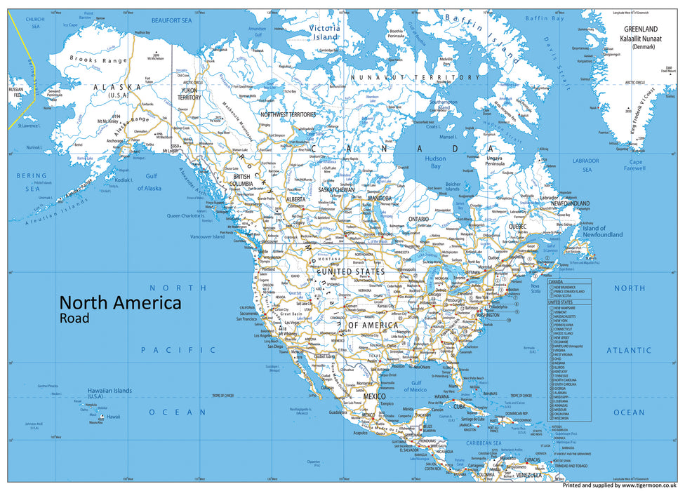 North America Road Map