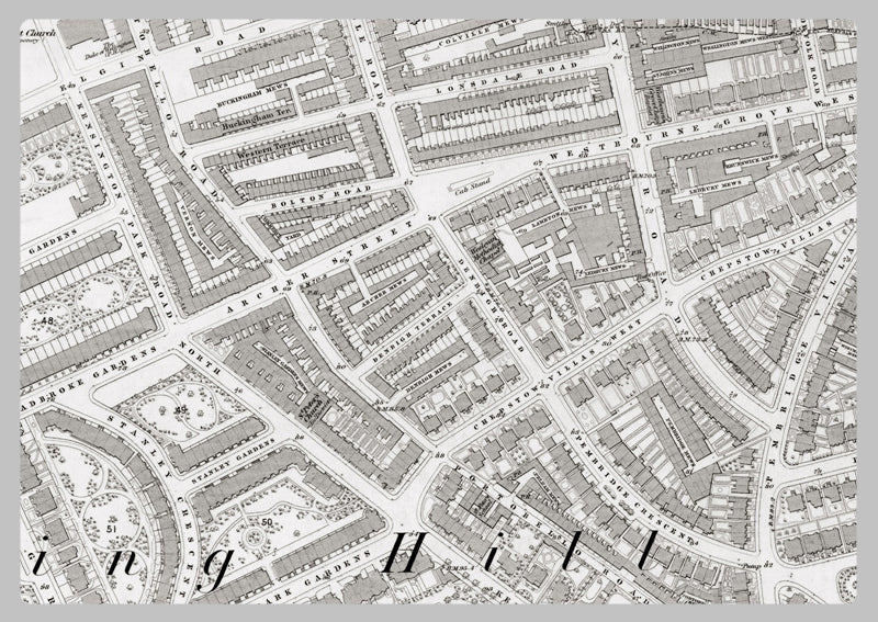 London 1872 Ordnance Survey Map - Sheet XXXII - Notting Hill