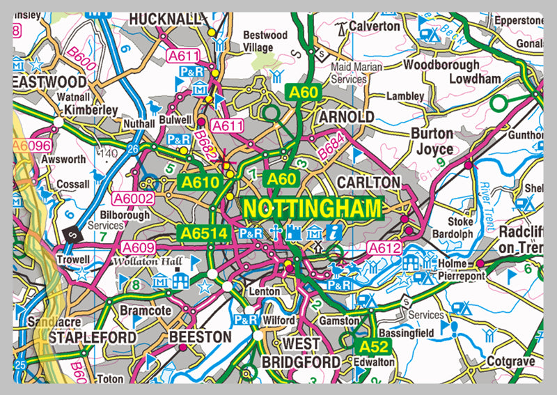 Nottinghamshire County Map