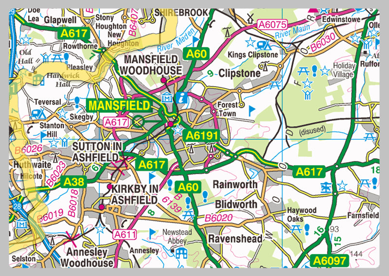 Nottinghamshire County Map