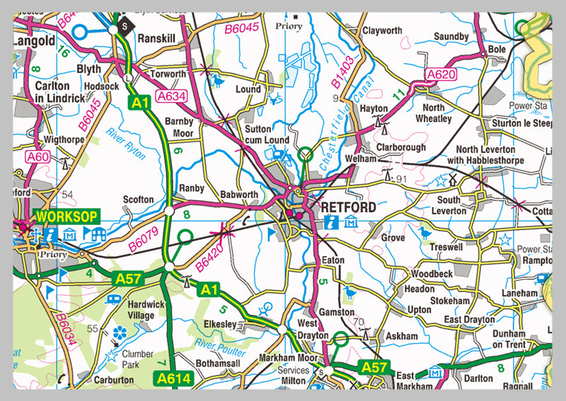 Nottinghamshire County Map