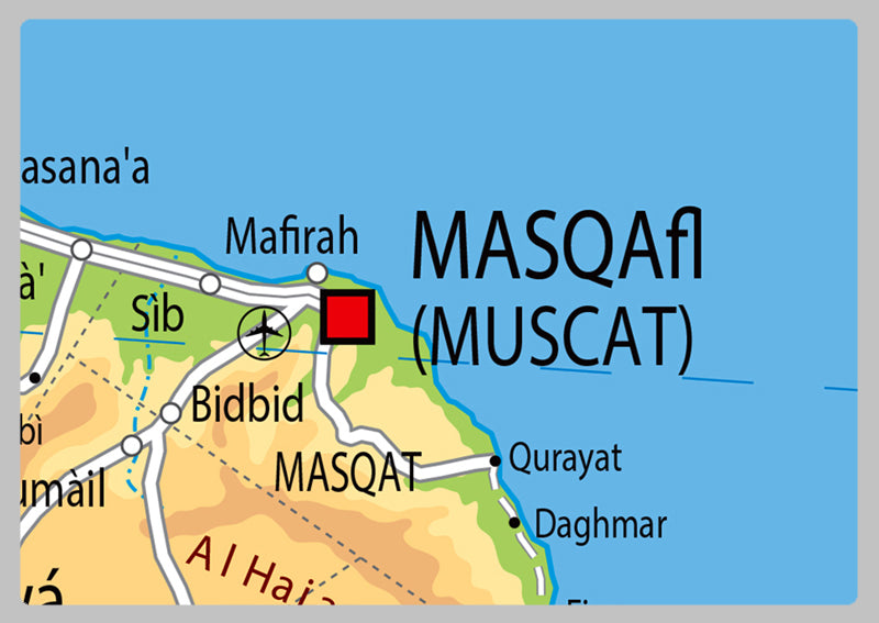 Physical Map of Oman - The Oxford Collection