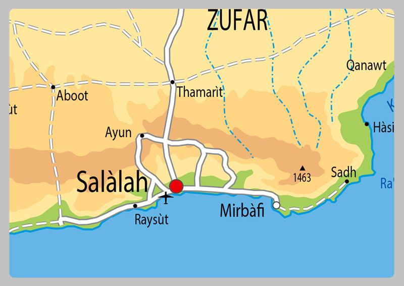 Physical Map of Oman - The Oxford Collection